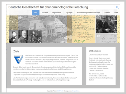 DesignGeist Wordpress Homepage Philosopie Uni Landau