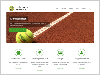 DesignGeist Tennis Training Landau Pfalz Umgebung Design Webseite
